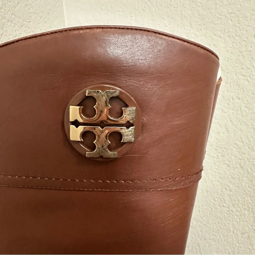 Tory Burch Adeline Riding Boots Color Almond Women's Size 6